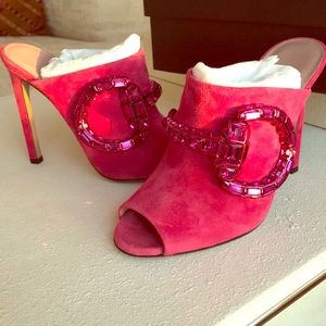 Gucci Maxime Chrystal Horsebit Mule